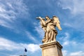 Rome Italy - Marble statue of an angel of the Ponte SantÃ¢â¬â¢Angelo Royalty Free Stock Photo